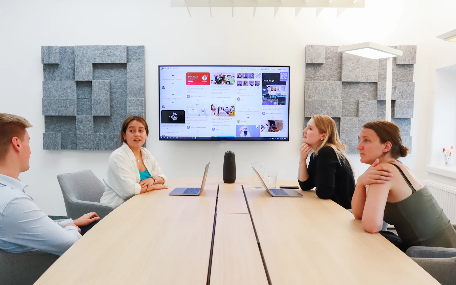 A hybrid meeting running in a Teams room