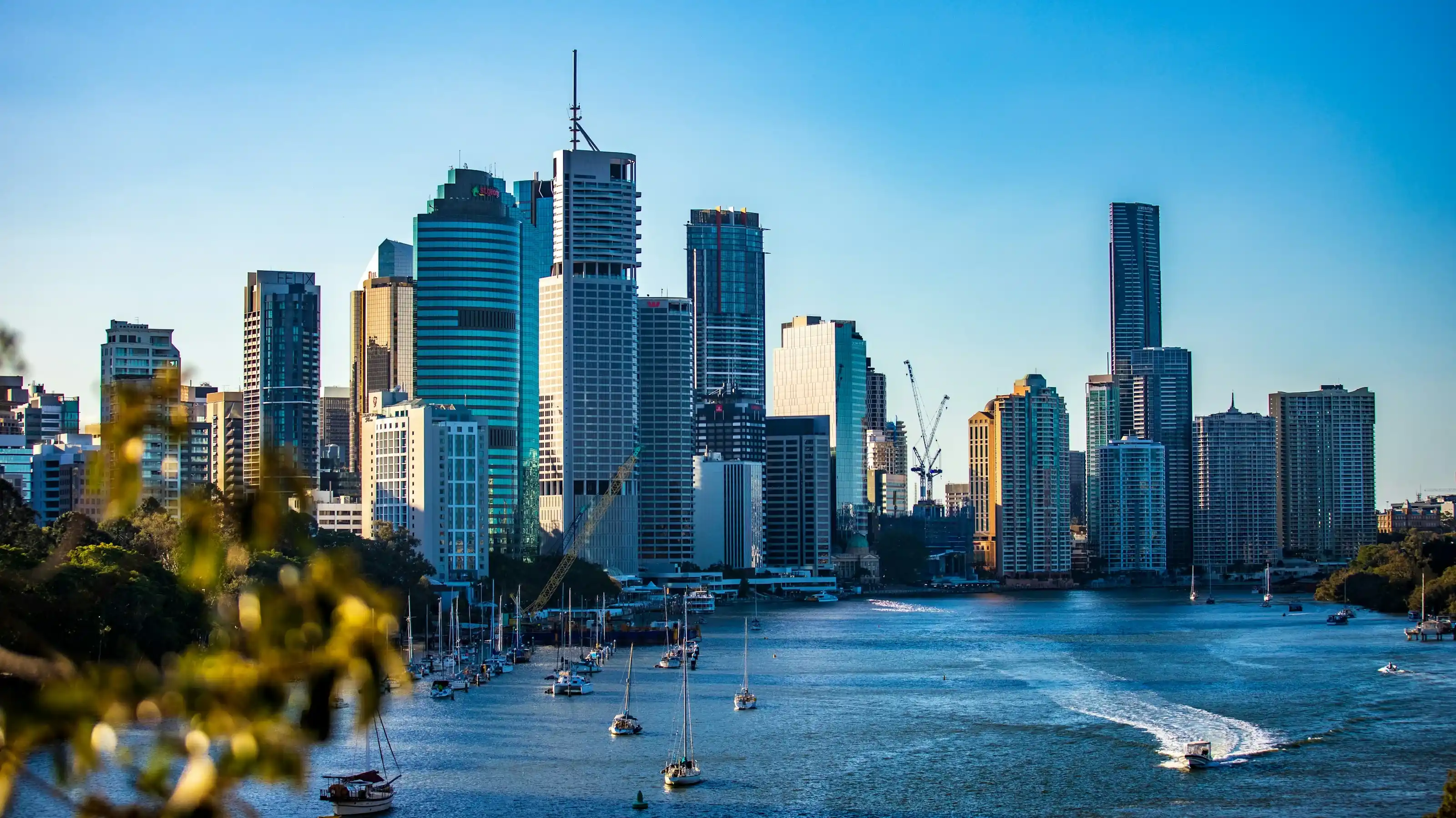 Brisbane city skyline along the river