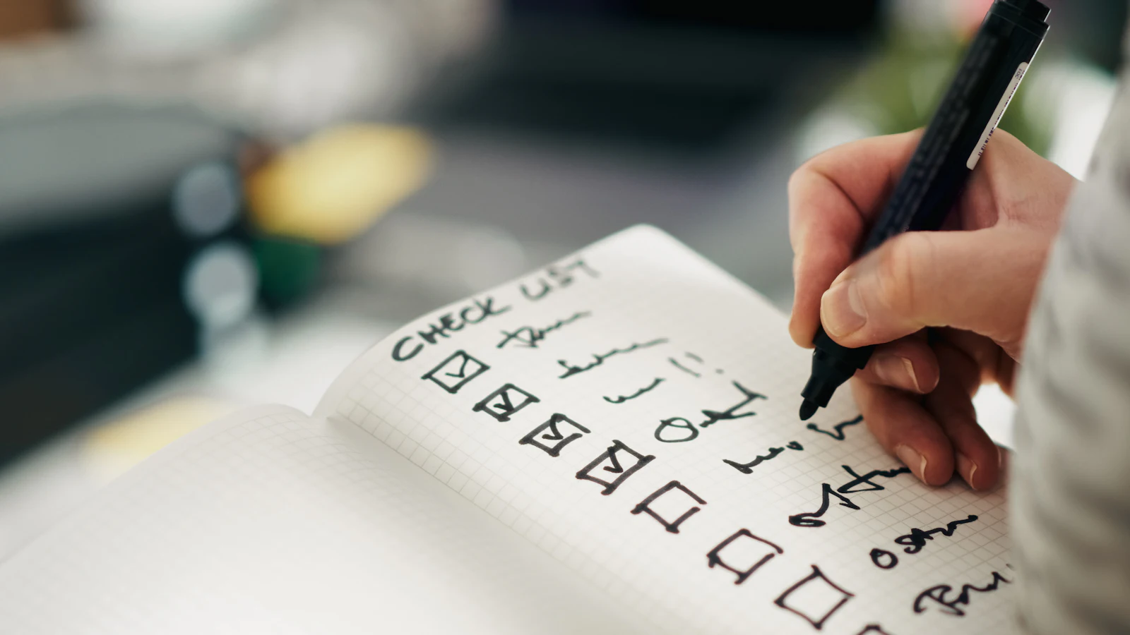 A printed control matrix marked up by hand