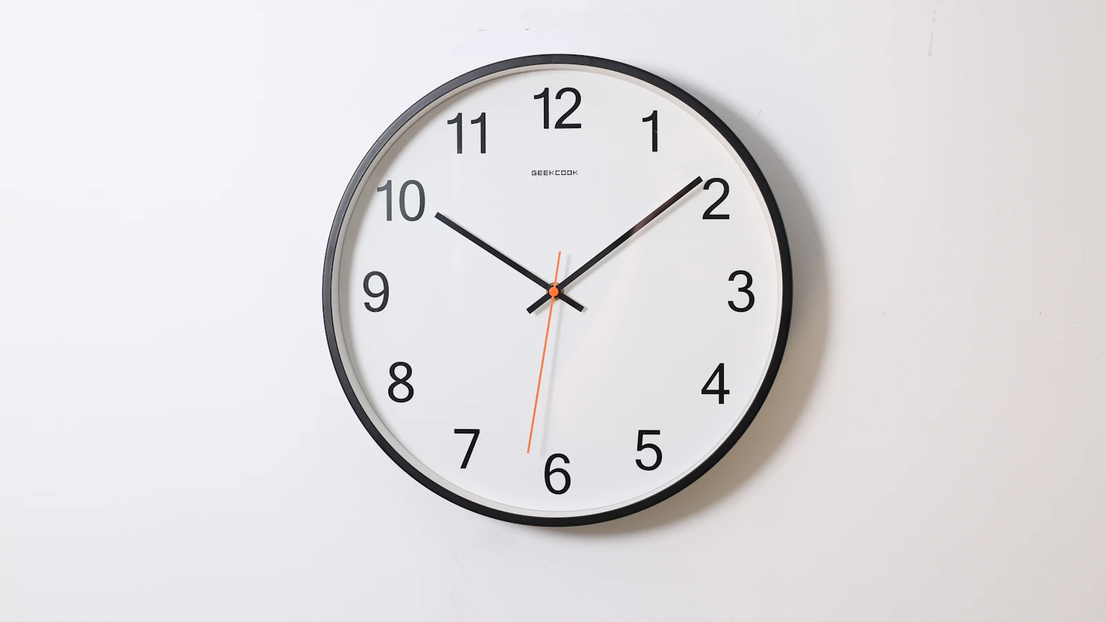 A clock in an office corridor